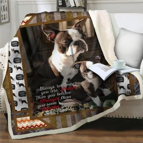 Cute Dog Sherpa Fleece Nap Blanket Cartoon Soft Flannel Warm Bedspread Throw Blanket Fashion Quilts Home Office Washable Blanket