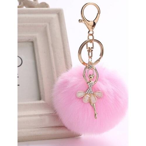 Fashion Faux Rabbit Keychain For Women Men Fur Pompom Pendant Key Ring Holder Cute Car Key Chains Accessories