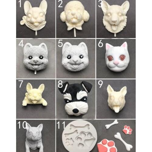New diy puppy fondant chocolate silicone mold handmade aroma plaster mold