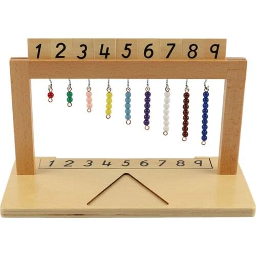 Montessori Teaching Math Toys Digitals Numbers 1-20 Hanger And Color Beads Stairs Rack Kids Learning Preschool Toy New