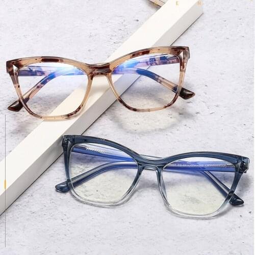 TR90 Leopard Print Square Clear Eyeglasses For Women Vintage Oversize Anti-blue Light Computer Glasses Frame Female Myopia Shade