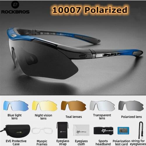 ROCKBROS Cycling Polarized Sports Glasses Bicycle 100% UV400 Impact Resistance Lens Sunglasses Men Women Running Climbing Glasse