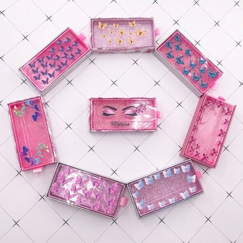 Wholesale Pull Lash Box For 8mm-30mm Full Strip Eyelashes Print Logo Name Custom Cases