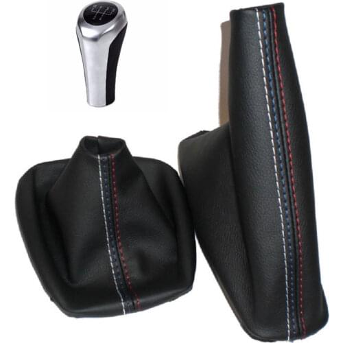 5 Speed 6 Gear Manual Shift Knob With Real Leather Handbrake Gaiter Shift Boot For BMW 3 Series E36 E46 M3
