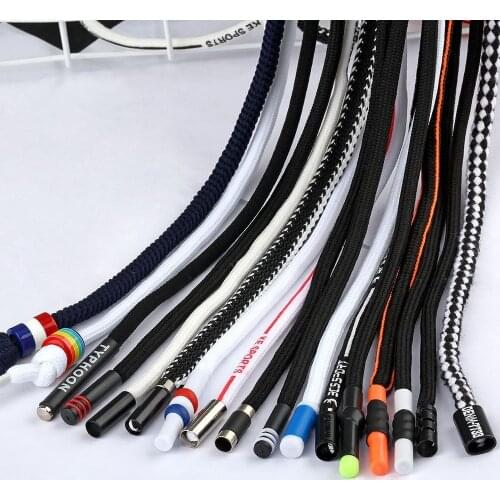 Sports Pants Drawstring Strap1 piece 1.3m Metal Head Trench Coat Black and White Rope Belt Waist Rope Sweater Personality Dec