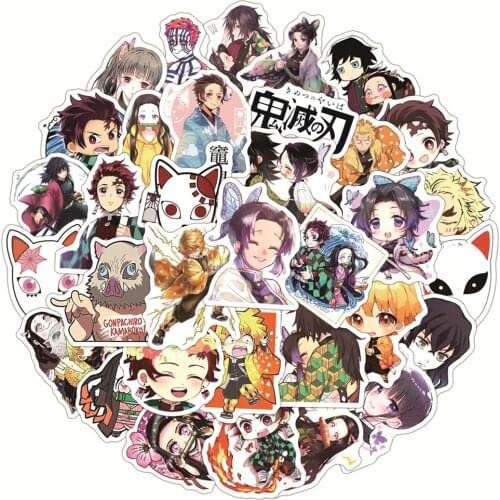 10/30/50PCS Anime Demon Slayer Kimetsu No Yaiba Stickers Graffiti DIY Skateboard Fridge Motorcycle Luggage Cartoon Sticker Decal