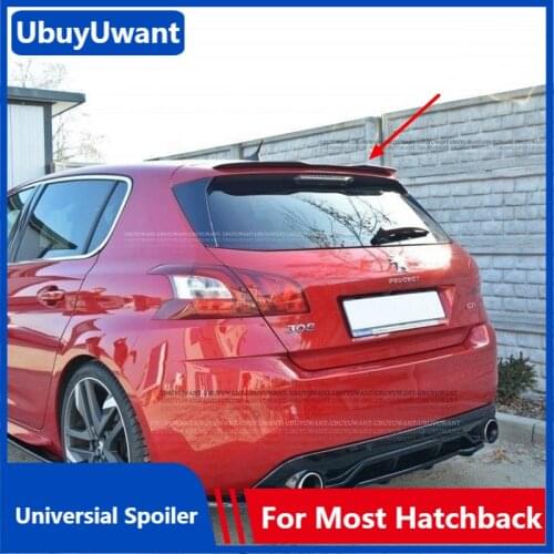 UBUYUWANT Rear Roof Universal Spoiler For Peugeot 308 GTI 2015 - 2020 Hatchback Lip Spoiler ABS Plastic Car Tail Wing Decoration