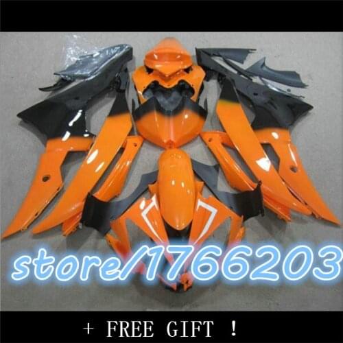 Aftermarket Fairing Fit YZF R6 08-11 YZFR6 2008-2011 YZF-R6 Body Kit Black Orange