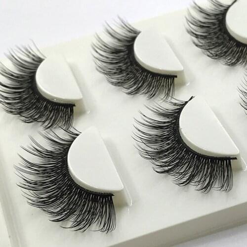 YOKPN New False Eyelashes 3D Acrylic Eyelashes Handmade Fake eyelashes Natural Thick Cross Eyelash Beauty Makeup Tools 11 Style