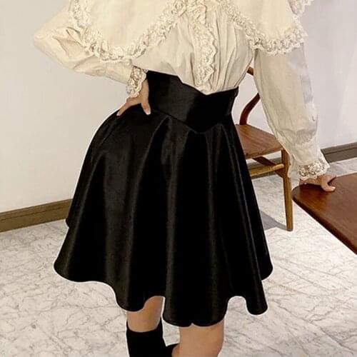 New Fashion High Waist Faux Leather Skirt Fall Winter PU Pleated Skirts Women 2021 Autumn Solid Chic Mini Jupe Faldas Mujer