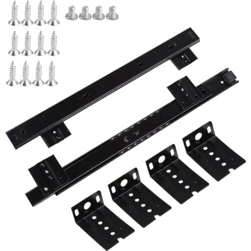 1 Pair Low-Noise Ball Bearing Pull Out Slide for Wooden Keyboard Tray Hanging Suspension Bracket Side Mounting Pc Desk