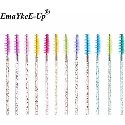 2bags 100pcs Shiny Disposable Eyelash Applicator Wands Curler Brush Set Mascara Eyebrow Spoolers Comb Wands Spoolies Brushes