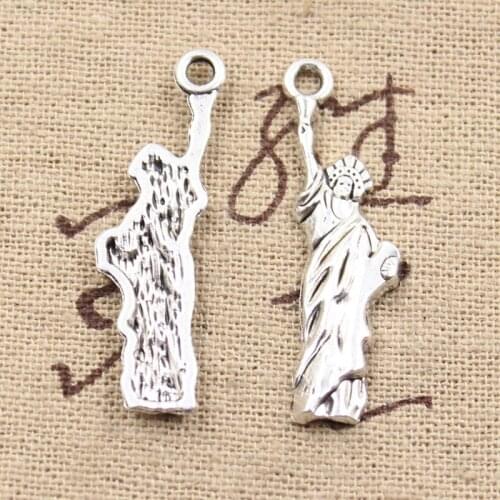 12pcs Charms Statue Of Liberty New York 34x10mm Antique Making Pendant fit,Vintage Tibetan Silver color,DIY Handmade Jewelry