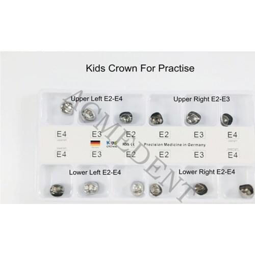 12pcs Dental Ortho Kids Crown Temporary Primary Molar Crowns For Practice E2 E3 E4 UR UL LR LL