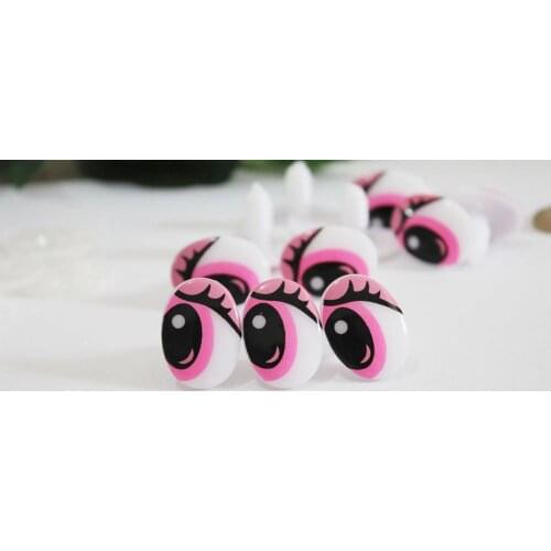 20pcs/lot 15x20mm new style pink print clean toy cartoon eyes animal eyes & washer for diy plush doll findings