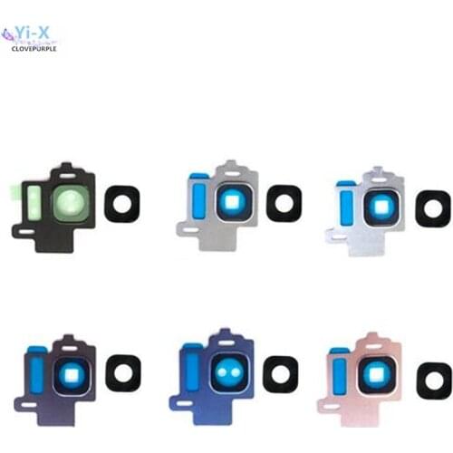 20pcs/lot For Samsung Galaxy S8 G950 Back Camera Holder Frame + glass Lens with Adhesive sticker