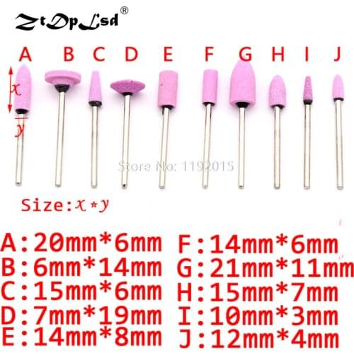 ZtDpLsd 1Pcs 2.35mm Shank Abrasive Mounted Stone Cylindrical For Rotary Tools Grinding Wheel Head Pro Polishing Ceramic Pink