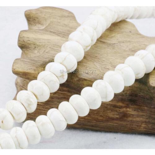 5x8mm Abacus White Turkey Howlite Chalcedony DIY Beads Crafts Loose Beads Semi Finished Stone Jewelry Making 15inch Accessories