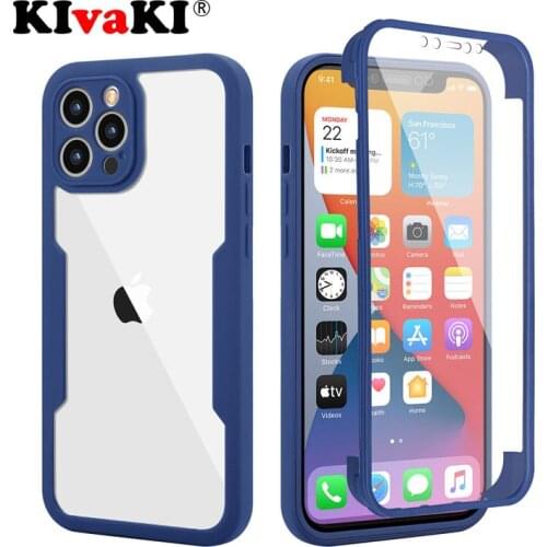 Luxury 360 Protection Full Phone Case For iPhone 12 11 Pro Max XR X XS 13 7 8 Plus SE Bumper Soft Clear Shockproof Bumpe Cover