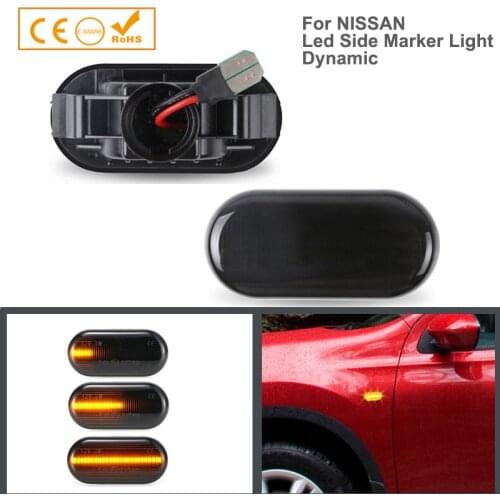 For For Nissan Qashqai J10 350Z Z33 Micra Navara Note Cube Tiida Pathfinder R51 Led Dynamic Side Marker Turn Signal Light Sequen