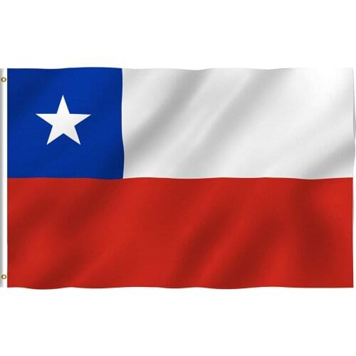 3x5 Foot Chile Flag - Vivid Color and Fade Proof - Canvas Header and Double Stitched - Chilean Flags Polyester Brass Grommets