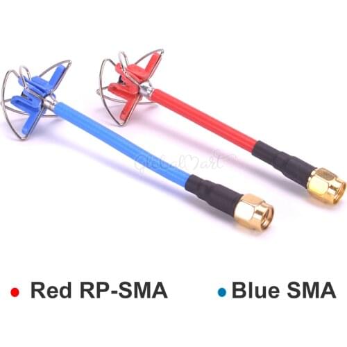 FPV 5.8G 3dBi 4 Leaf Clover AV Transmission RHCP Antenna SMA / RP-SMA Red Blue For Aomway TX RX Camera FPV RC Drone