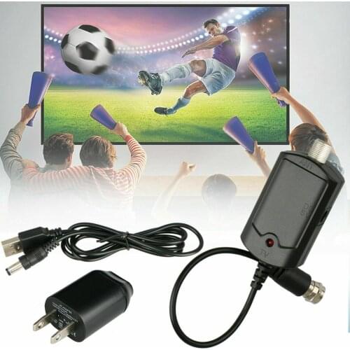 HDTV Antenna Amplifier Signal Booster TV High Gain Channel Boost Indoor VHF UHF