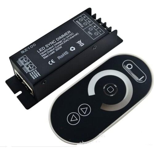 10pcs Remote Touch Dimmer Controller for Led Single Color Strip 3528 5050 DC12V-24V 1 Channel Rf Wireless Controller 25A 300w DC