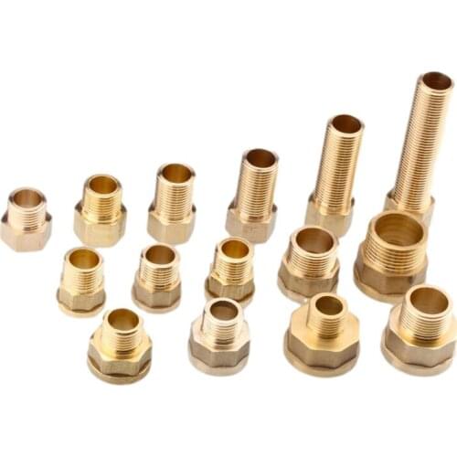 1 Piece Brass Adapter Plumbing Fittings Water Pipe 1/2''3/4''1'' Hexagon Thread Quick Connector Garden Irrigation Adapter