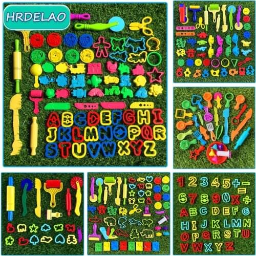 Hot Sale DIY Slimes Play Dough Tools Accessories Plasticine Dinosaur Animal Model Clay Kits Soft Clay Cut Sets Toys for Children