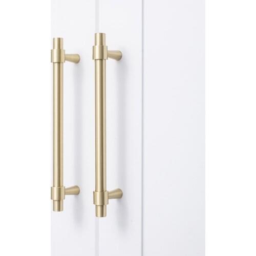 Nordic Light luxury metal cabinet pure copper brass handle drawer furniture cabinet wardrobe door small handle cabinet door gold