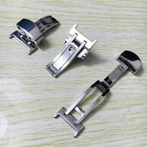14mm 16mm 18mm 20mm 22mm Metal Watch Band Buckle Strap Silver Stainless Steel Single Side Folding Clasp Butterfly