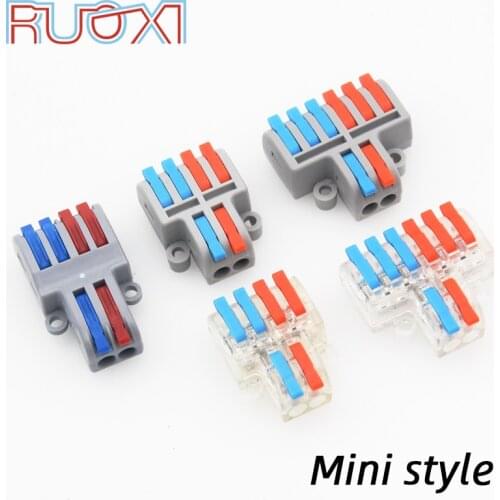 Mini 2 in 4 out 6 out fast cable connector Universal compact wiring cable push-in conductor small terminal connector
