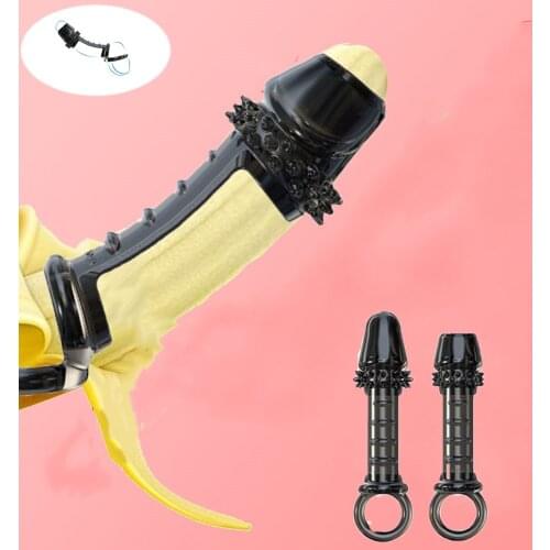 Male Penis Sleeve Ring Reusable Condom G Spot No Vibator Sex Toys For Men Delay Ejaculation Enlargement Condom Sex Product