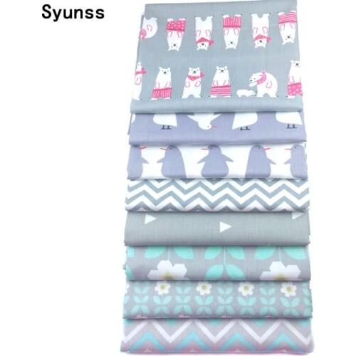 40*50CM New Gray Floral Printed Series Cotton Fabric Telas Bundle DIY Patchwork Sewing Baby Toy Material Quilting Bedding Tecido