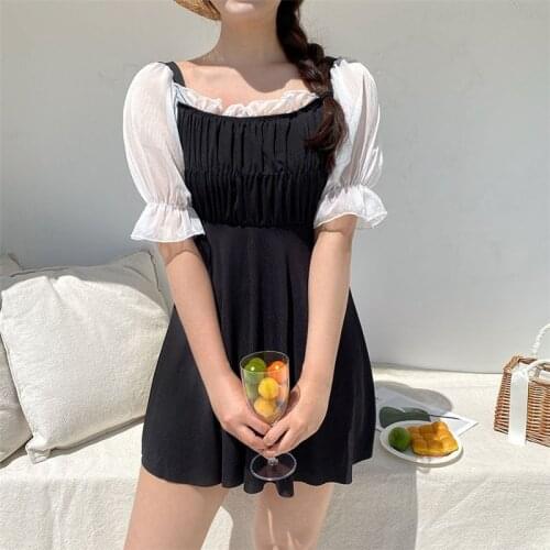 2021 New Korea Style One Piece Swimsuit Women Solid Swimwear Push Up Monokini Sexy Cut Out Swim Suit Trikini Pad Bathing Suit