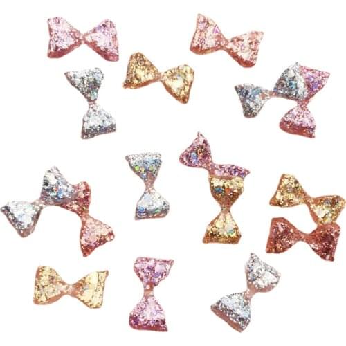 New 6*1 0mm Mini Shiny Bow Nail Art 300PCS Rhinestone Appliques Scrapbook DIY Manicure Accessories Ornaments SW98