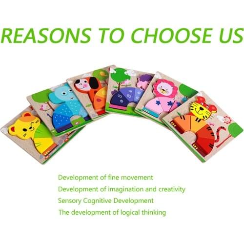 Wooden Animal Puzzles for Toddlers 1 2 3 Years Old Boys Girls Early Learning Interactive Games Educational Toy For Kids Children