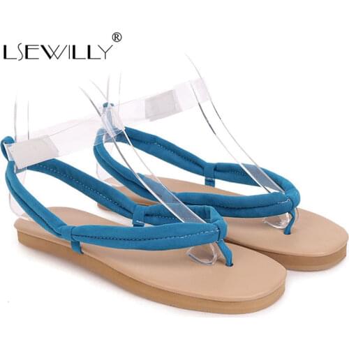 Lsewilly Sandals 2020 Flat summers Women Sandals Bohemia Ethnic flat Sandals Flip-flops Casual Beach Shoes plus size 34-47