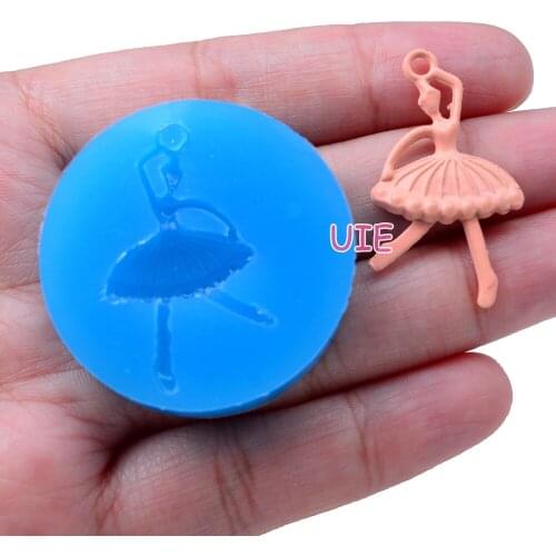 FYL264U 304mm x 18.4mm Ballet Dancer Silicone Mold Fondant Cake Decoration Candy Resin Clay Earrings Necklace Craft Soap Candle
