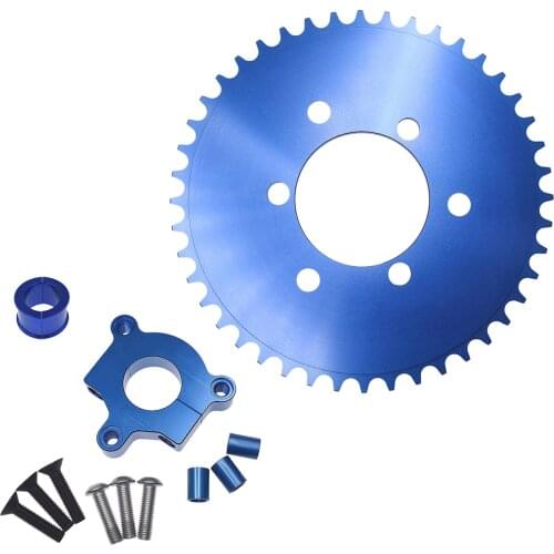 Blue 1" / 1.5" CNC Adapter 44T Sprocket For Universal 2 Stroke Motorized Bike