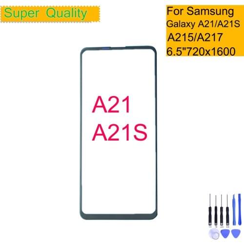 Replacement For Samsung Galaxy A21 A215 / A21S A217 Touch Screen Front Glass Panel LCD Outer Lens A21 A21S Front Glass