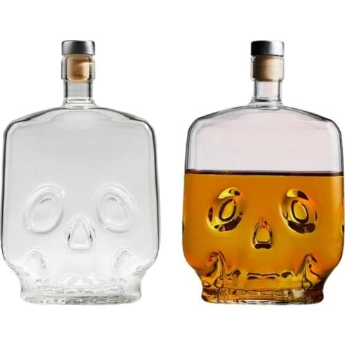 Glass Aluminum Cap Stopper Whiskey Decanter for Wine Bourbon Brandy Liquor Juice Water Mouthwash 700ml/24 Ounce
