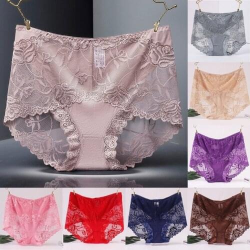 Woman Panties Sexy Fashion Lace Panties Large Size Pure Cotton Hollow Seamless Panties high quality нижнее белье женское 05