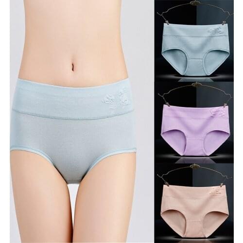 4Pcs/Lot Cotton Women Underwear Sexy Ladies Panties Mid-wiast Lace briefs