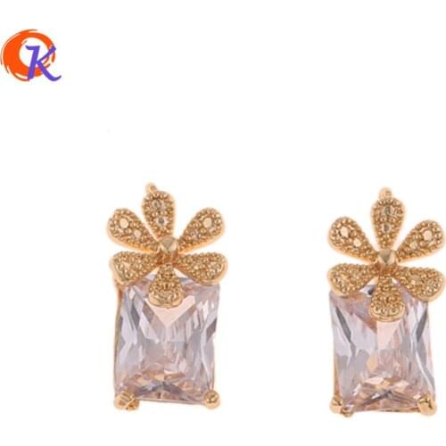 Cordial Design 20Pcs 8*17MM Jewelry Accessories/CZ Earring Parts/Genuine Gold Plating/DIY Making/Hand Made/Earring Findings