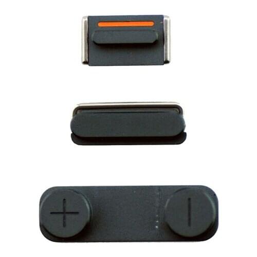 GZM-parts Black/White for iPhone 5 Complete Side Button Power Volume Mute Switch key Set Fit For iPhone 5S