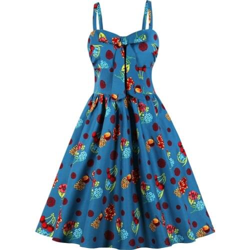Tie Dye Print Bow Front 50s Vintage Dress Summer Spaghetti Strap High Waist Pleated Dresses for Women Elegant Party Pin Up Dress