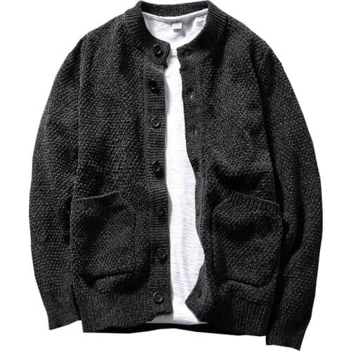Winter Japanese sweater cardigan jacket sweater men Round neck Couples Sweater Korean gray Knitted Pullover Tops Causal gifts