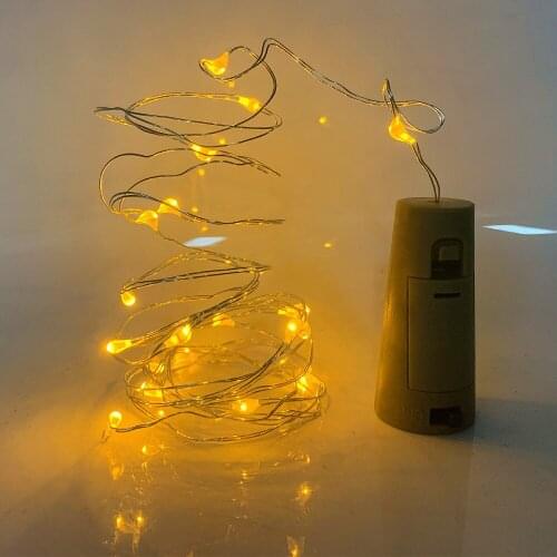 1/6/10/20pcs Wine Bottle Stopper Light String 2m 20LEDs With Battery LED Christmas Decoration Copper Wire Party Decoration Lamp
